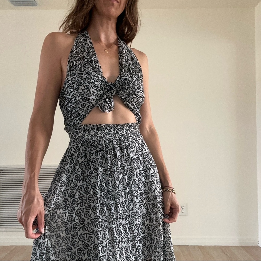 A.L.C. Black and White Maxi Dress